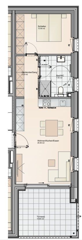 Moderne 2-Zimmer-Wohnung mit Terrasse am Fuße des Muttersbergs – 7