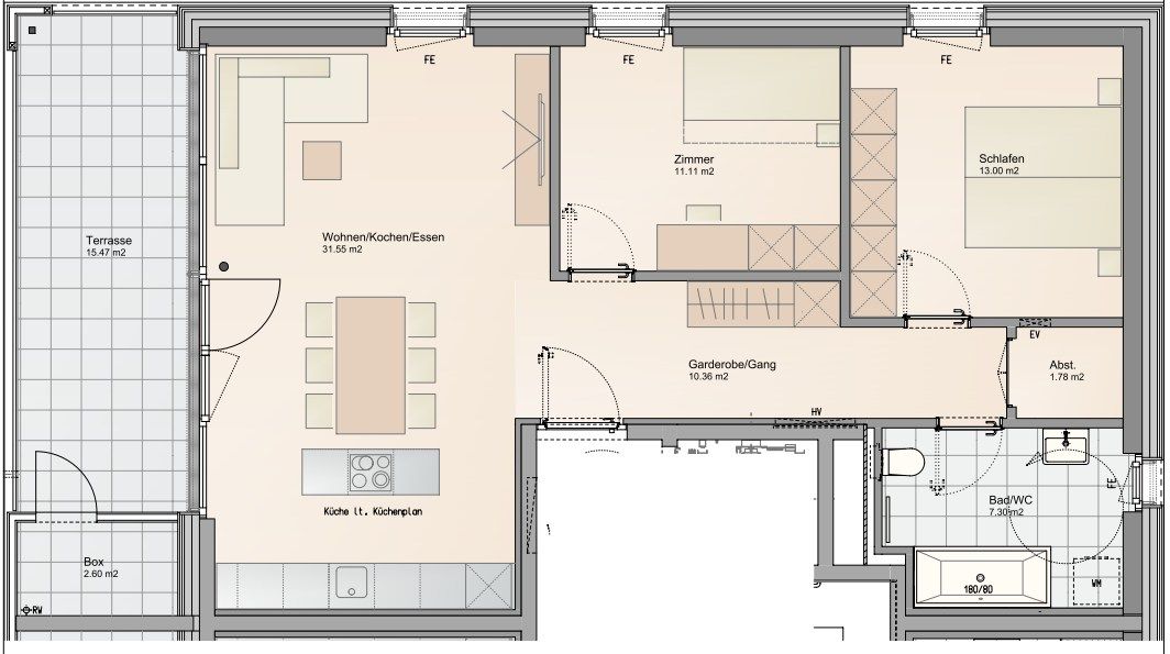Moderne 3-Zimmer-Dachgeschosswohnung mit Terrasse in grüner Oase – 7