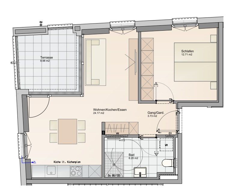 Neue 2-Zimmer-Wohnung mit Terrasse und Tiefgarage in zentraler Lage – 5